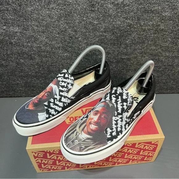 Vans “Tupac” Slip On Custom Vans Size 6 Women’s/4.5 Mens - Picture 6 of 13
